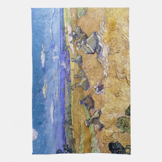 Vincent van Gogh - Weizenstapel mit Sensenmännern Geschirrtuch (Vertikal)