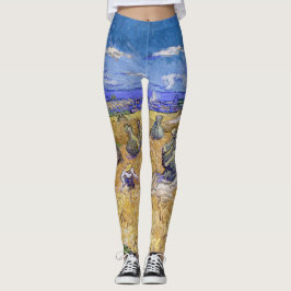 Vincent van Gogh - Weizenstapel mit Sensenmännern Leggings