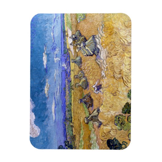 Vincent van Gogh - Weizenstapel mit Sensenmännern Magnet (Vertikal)