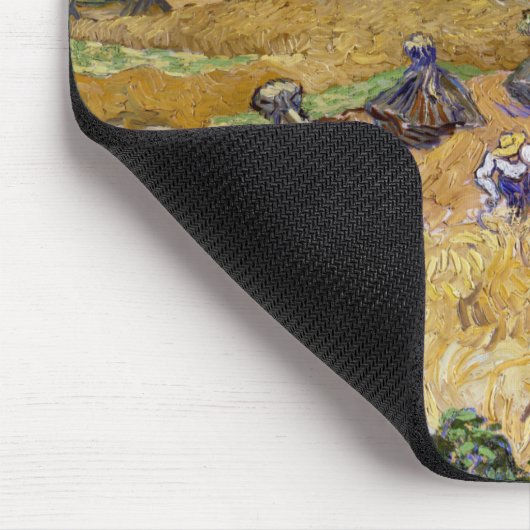 Vincent van Gogh - Weizenstapel mit Sensenmännern Mousepad (Ecke)