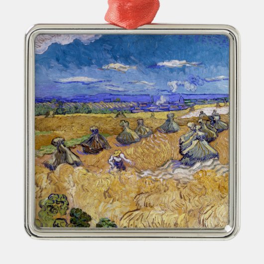 Vincent van Gogh - Weizenstapel mit Sensenmännern Ornament Aus Metall (Vorne)