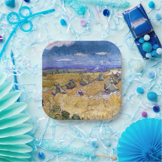 Vincent van Gogh - Weizenstapel mit Sensenmännern Pappteller (Party)