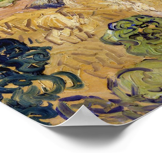 Vincent van Gogh - Weizenstapel mit Sensenmännern Poster (Ecke)