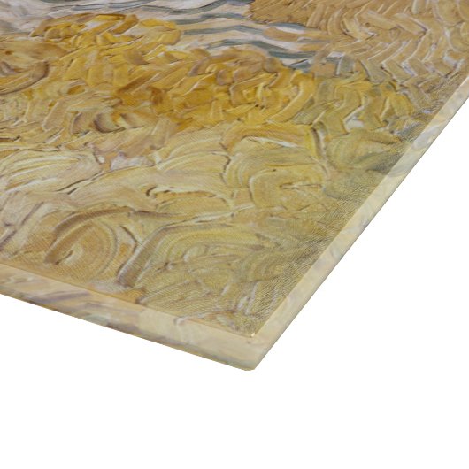 Vincent van Gogh - Weizenstapel mit Sensenmännern Schneidebrett (Ecke)