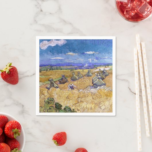 Vincent van Gogh - Weizenstapel mit Sensenmännern Serviette (Beispiel)