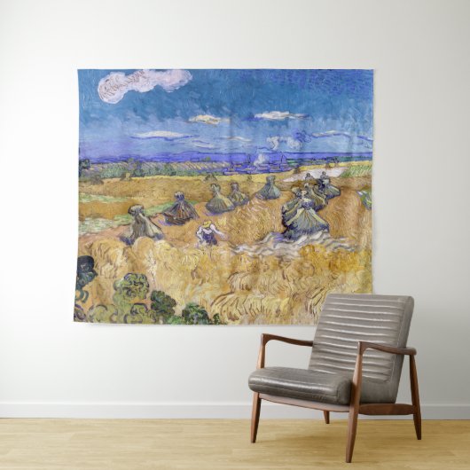 Vincent van Gogh - Weizenstapel mit Sensenmännern Wandteppich (Beispiel (Horizontal))