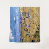 Vincent van Gogh - Weizenstapel mit Sensenmännern Wandteppich (Vorderseite)