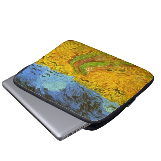 Vincent van Gogh Wheat Field mit Crows Laptopschutzhülle (Vorne Knopf)