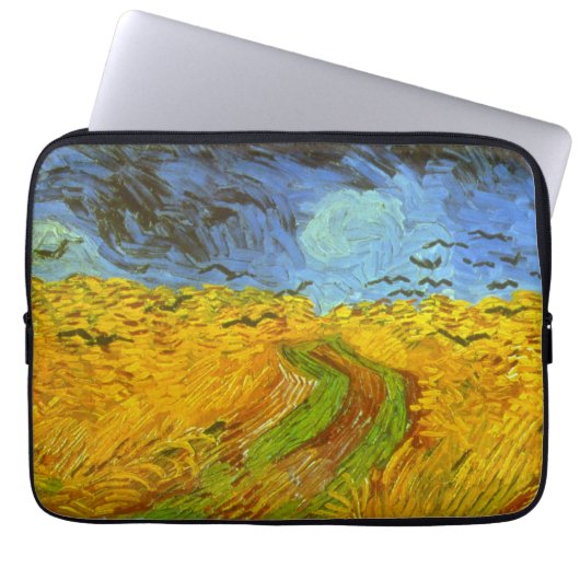 Vincent van Gogh Wheat Field mit Crows Laptopschutzhülle (Vorderseite)