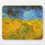 Vincent van Gogh Wheat Field mit Crows Mousepad<br><div class="desc">Weizenfeld mit Krähen von Vincent van Gogh ist eine Vintage Kunst Post-Impressionismus Naturlandschaft Malerei. Ein Bauernhof mit Weizenfeld mit Reifenspuren oder eine Straße durch die Mitte. Eine Vogelherde, schwarze Krähen, fliegen im dunklen Nachthimmel. Wheatfield mit Krähen ist eines der bekanntesten Gemälde von Van Gogh und wahrscheinlich eines der Spekulationsschwerpunkte. Es...</div>