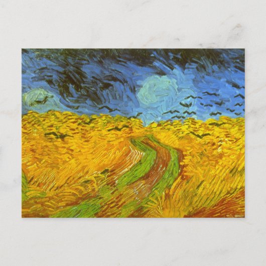 Vincent van Gogh Wheat Field mit Crows Postkarte (Vorderseite)