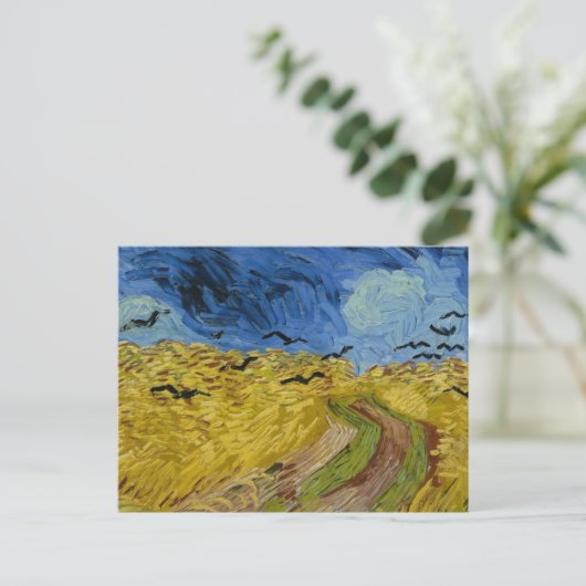 Vincent Van Gogh Wheat field mit Crows Postkarte (Stehend Vorderseite)