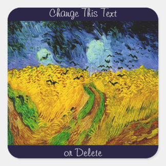 Vincent Van Gogh Wheat Field mit Crows Quadratischer Aufkleber