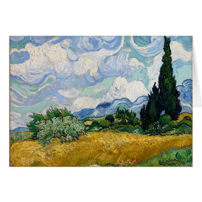 Vincent Van Gogh Wheat Field mit Cypressen Art (Vorderseite (Horizontal))