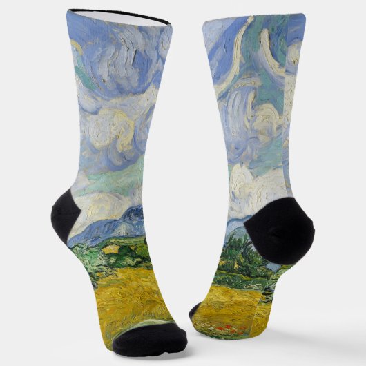 Vincent Van Gogh Wheat Field mit Cypressen Art Socken (Gewinkelt)