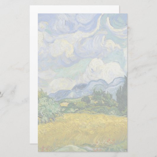 Vincent Van Gogh Wheat Field mit Cypressen Briefpapier (Vorne/Hinten)