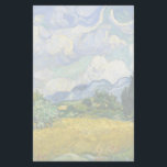 Vincent Van Gogh Wheat Field mit Cypressen Briefpapier<br><div class="desc">Schöne Kunstwerke aus dem Jahr 1889 des berühmten Malers Vincent Van Gogh,  einer meiner Lieblingskünstler aus der impressionistischen Periode. Dieses Impressionismus-Landschaftspapier zeigt hohe grüne Zypressen Set gegen hübsche wirbelnde Wolken über einem Weizenfeld.</div>