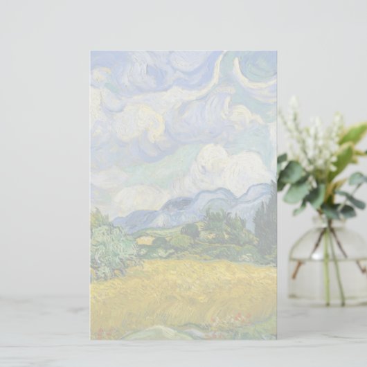 Vincent Van Gogh Wheat Field mit Cypressen Briefpapier (Stehend Vorderseite)