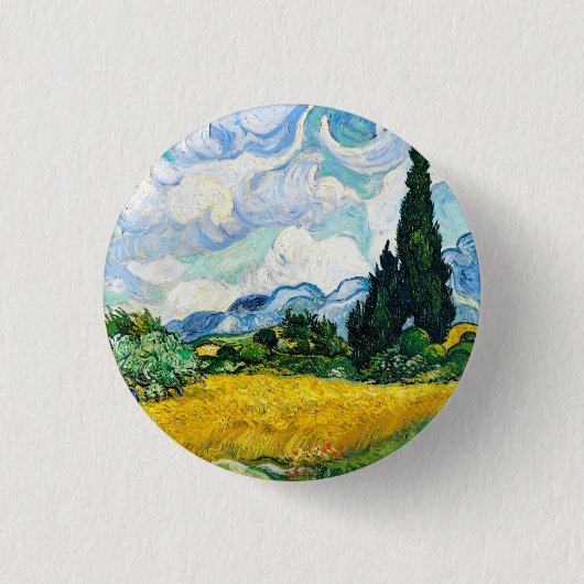 Vincent Van Gogh Wheat Field mit Cypressen Button (Vorderseite)
