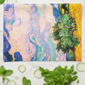Vincent Van Gogh Wheat Field mit Cypressen Geschirrtuch (Gefaltet)