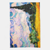 Vincent Van Gogh Wheat Field mit Cypressen Geschirrtuch (Vertikal)