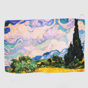 Vincent Van Gogh Wheat Field mit Cypressen Golfhandtuch