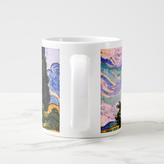 Vincent Van Gogh Wheat Field mit Cypressen Jumbo-Tasse (Rückseite)