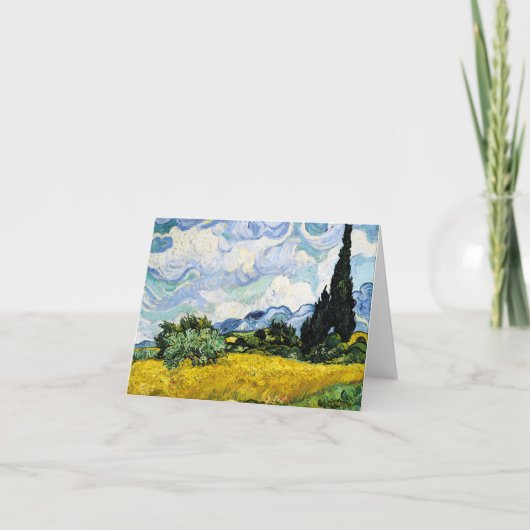 Vincent Van Gogh Wheat Field mit Cypressen Karte (Vorderseite)