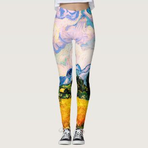 Vincent Van Gogh Wheat Field mit Cypressen Leggings