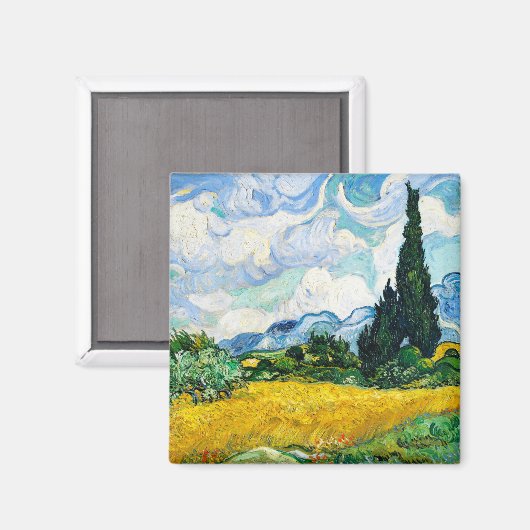 Vincent Van Gogh Wheat Field mit Cypressen Magnet (Vorderseite/Rückseite)