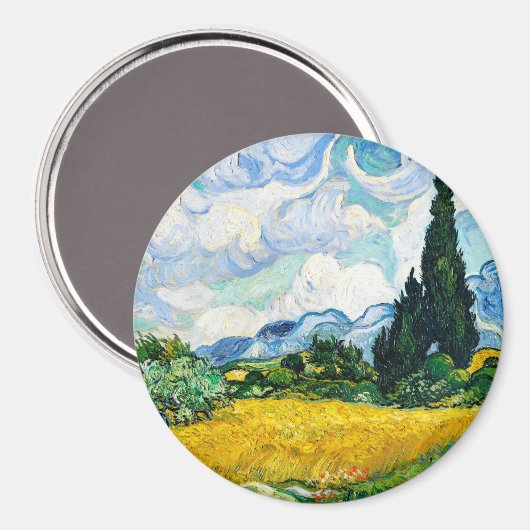 Vincent Van Gogh Wheat Field mit Cypressen Magnet (Vorderseite/Rückseite)