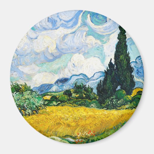 Vincent Van Gogh Wheat Field mit Cypressen Magnet (Vorne)