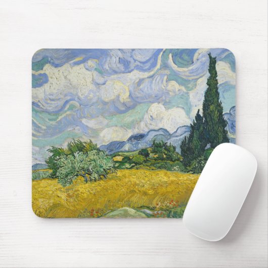 Vincent Van Gogh Wheat Field mit Cypressen Mousepad (Mit Mouse)