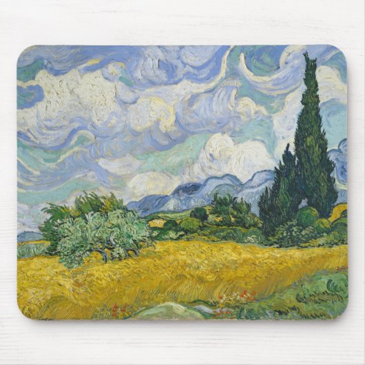 Vincent Van Gogh Wheat Field mit Cypressen Mousepad (Vorne)