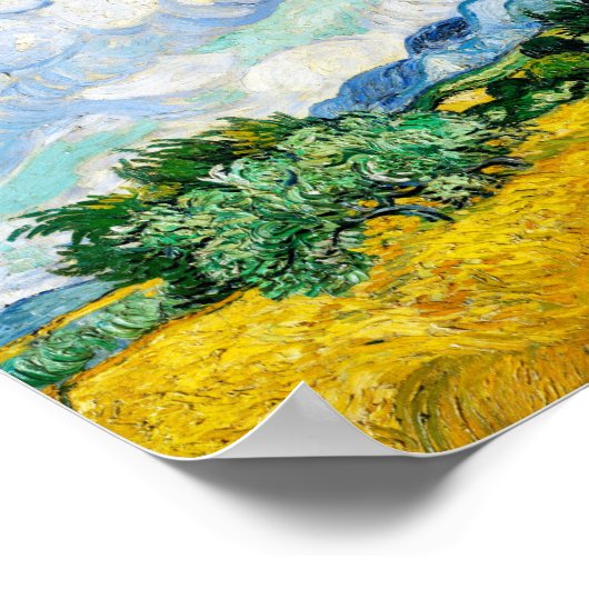 Vincent Van Gogh Wheat Field mit Cypressen Poster (Ecke)