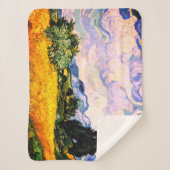 Vincent Van Gogh Wheat Field mit Cypressen Sherpadecke (Vorderseite)