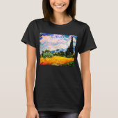 Vincent Van Gogh Wheat Field mit Cypressen T-Shirt (Vorderseite)