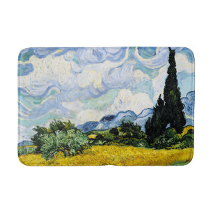 Vincent Van Gogh Wheat Field mit Zypressen (1889) Badematte
