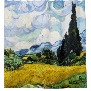 Vincent Van Gogh Wheat Field mit Zypressen (1889) Duschvorhang