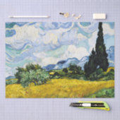 Vincent Van Gogh Wheat Field mit Zypressen (1889) Seidenpapier (Handwerk)