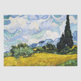 Vincent Van Gogh Wheat Field mit Zypressen (1889) Seidenpapier