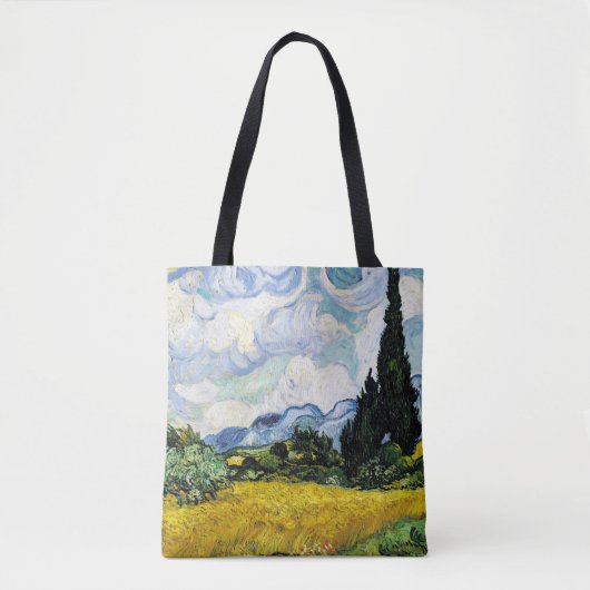 Vincent Van Gogh Wheat Field mit Zypressen (1889) Tasche (Vorderseite)