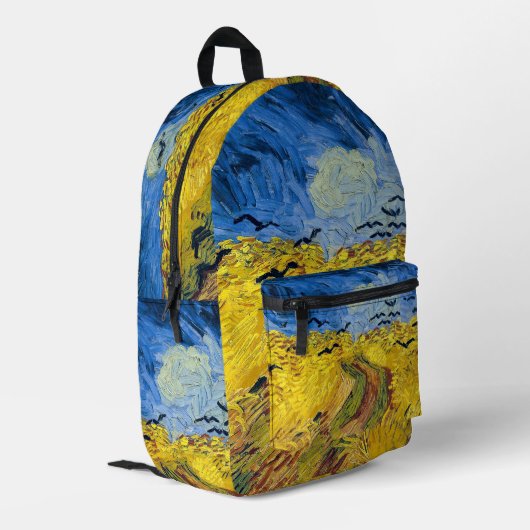 Vincent van Gogh - Wheatfield mit Crows Bedruckter Rucksack (Rückseitige Ecke links)