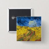 Vincent van Gogh - Wheatfield mit Crows Button (Vorne & Hinten)