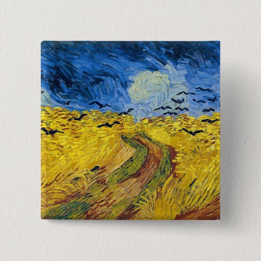 Vincent van Gogh - Wheatfield mit Crows Button (Vorderseite)
