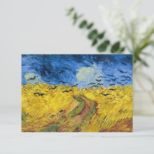 Vincent van Gogh - Wheatfield mit Crows Dankeskarte (Stehend Vorderseite)