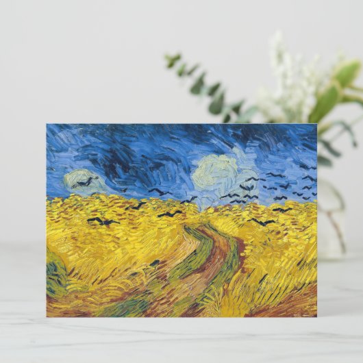 Vincent van Gogh - Wheatfield mit Crows Einladung (Stehend Vorderseite)