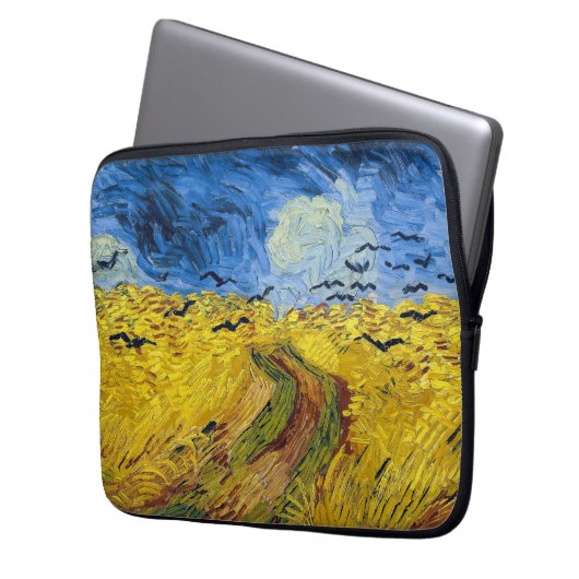 Vincent van Gogh - Wheatfield mit Crows Laptopschutzhülle (Vorderseite Links)