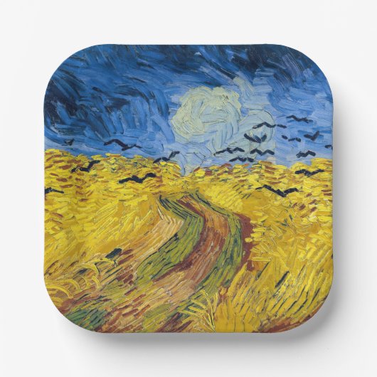 Vincent van Gogh - Wheatfield mit Crows Pappteller (Vorderseite)