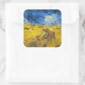 Vincent van Gogh - Wheatfield mit Crows Quadratischer Aufkleber (Tasche)